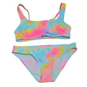 Xhilaration Pink Blue & Yellow Bikini size Small